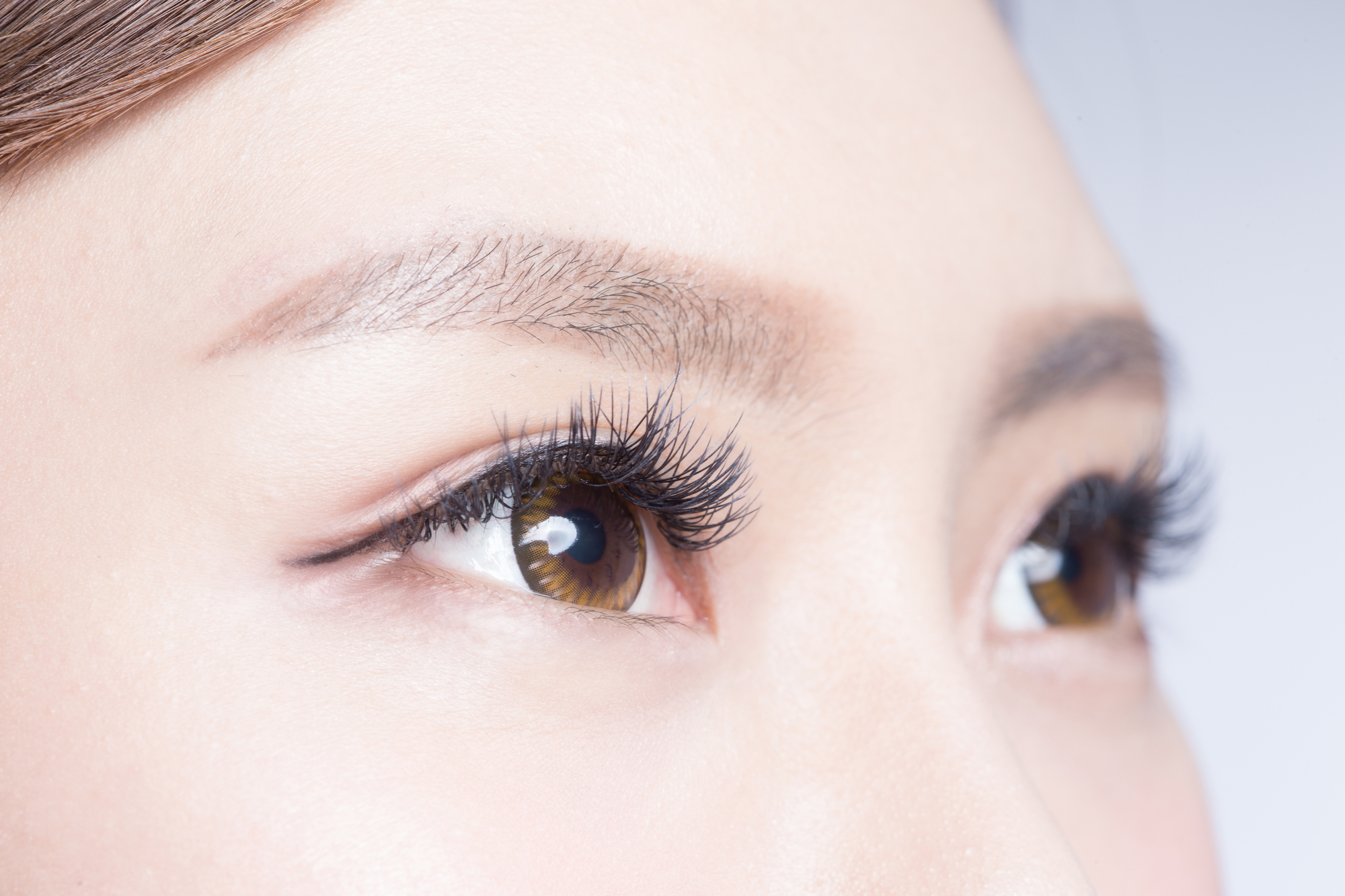 Beautiful woman eye with long eyelashes. asian model